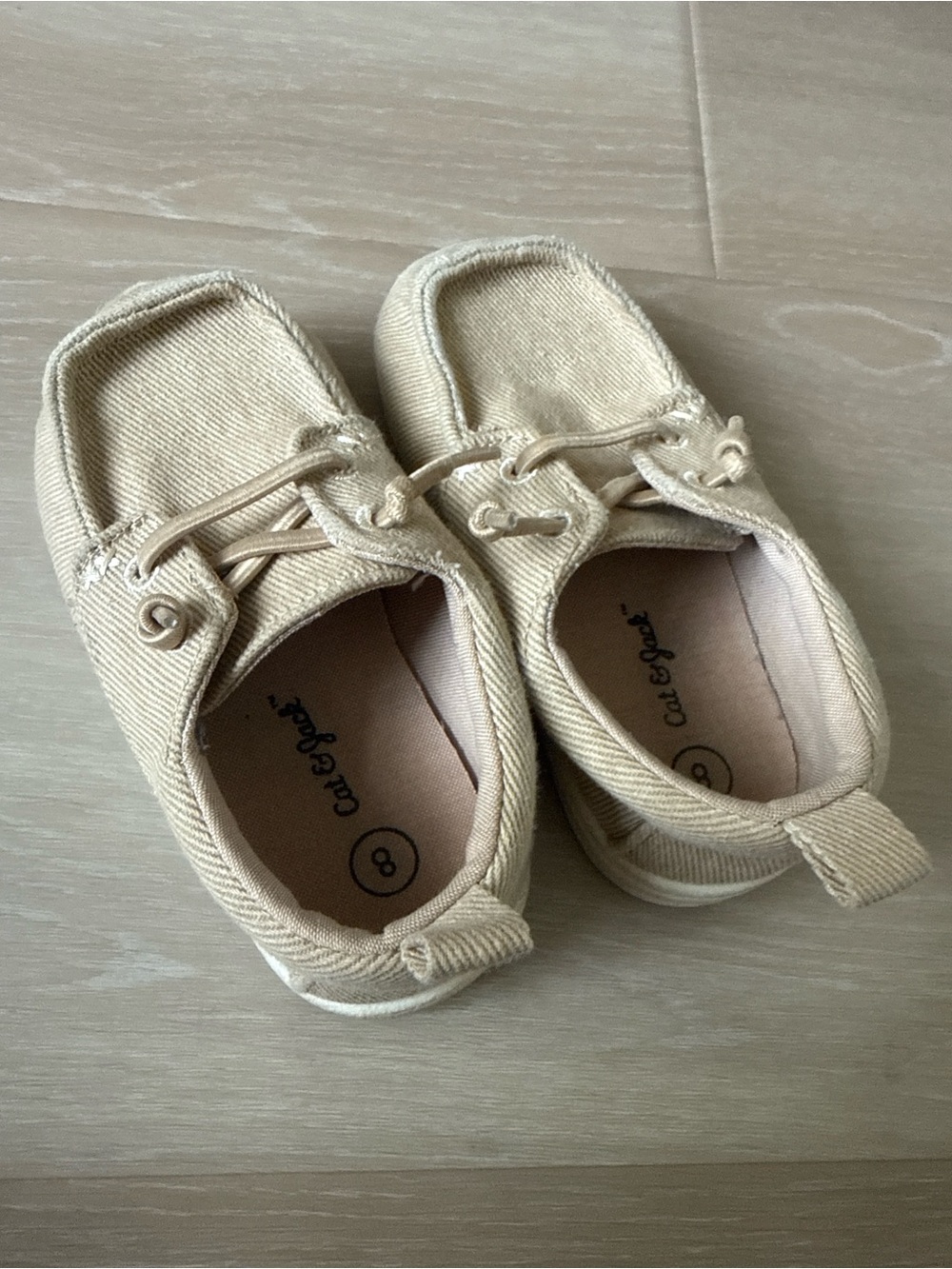 Cat & Jack Beige Canvas Kids Moccasins